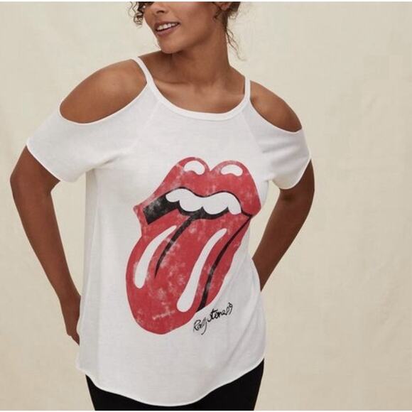 torrid Tops - Rolling Stones Cold Shoulder Plus Size 1X Tee
